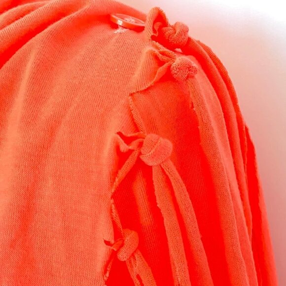 15. Heathmoor Tangerine Color Wrap Long Sleeve Blouse - Picture 7 of 9